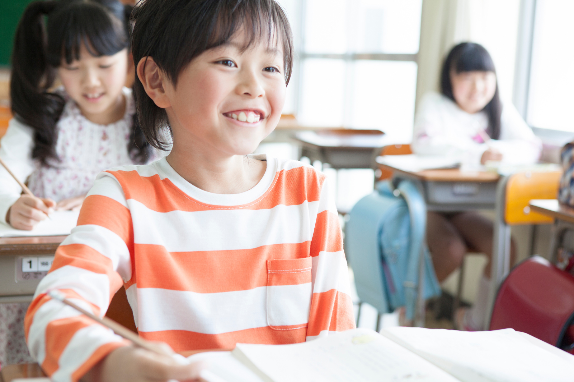 Japanese children in a classroom