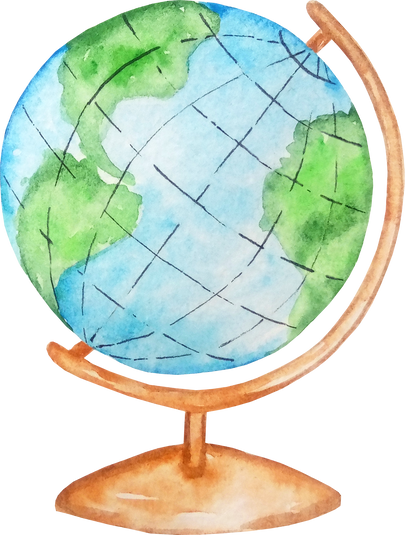 Watercolor school globe